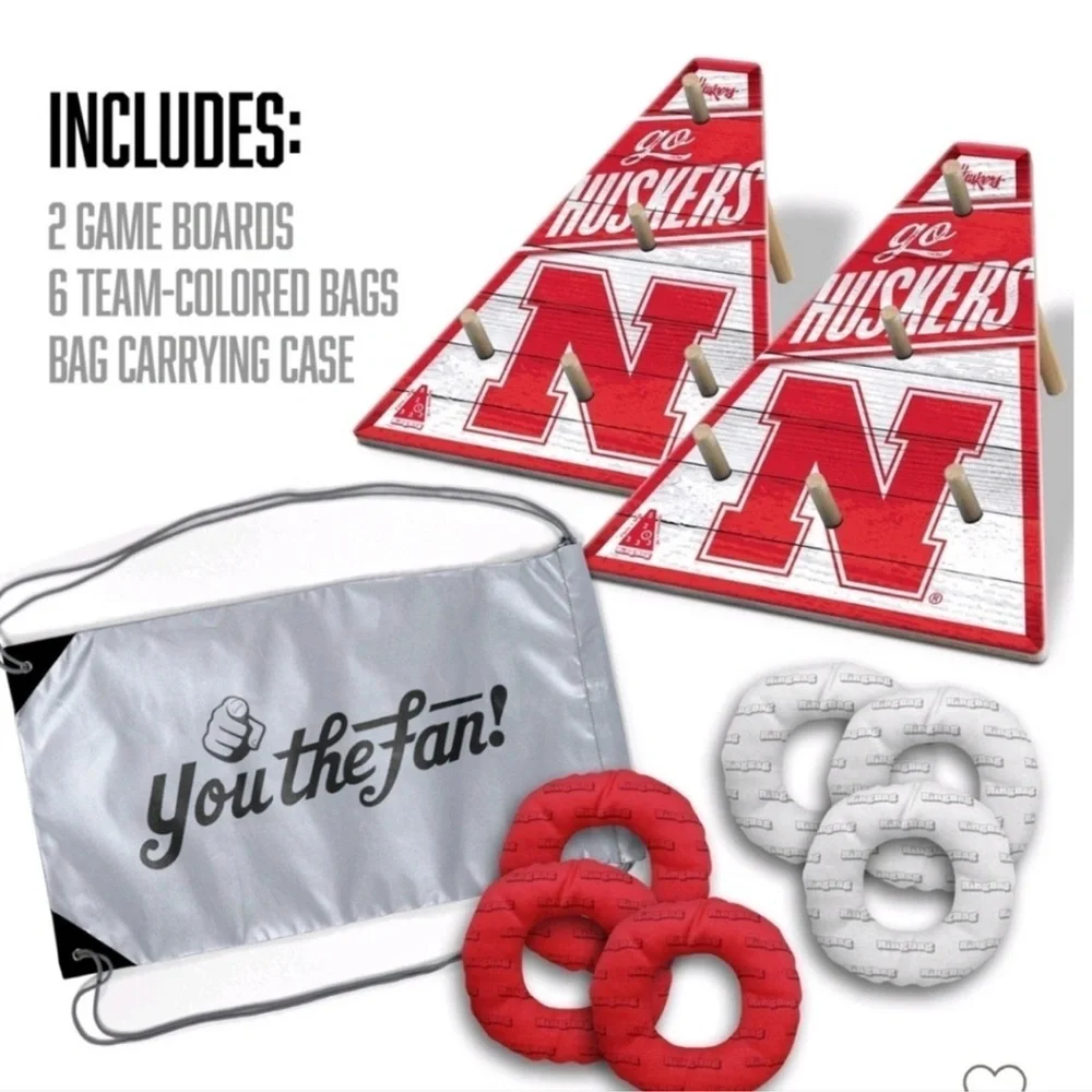 NCAA Nebraska Cornhuskers Ring Toss Cornhole Cornbag Game Set New In Box